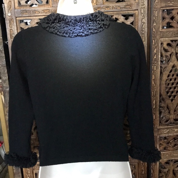 robbi & nikki knitted top w/ruffle Sz XS black - Picture 4 of 11